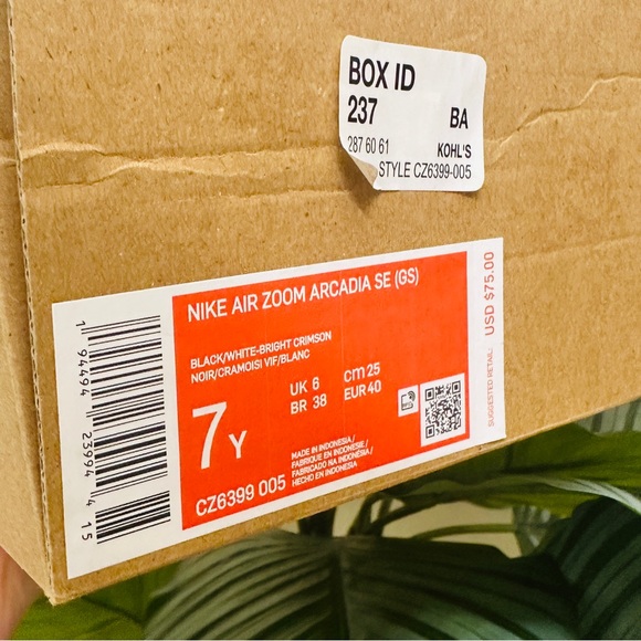 🚂NEW🌋 Nike Air Zoom Arcadia SE GS Black White Bright Crimson - Picture 7 of 7